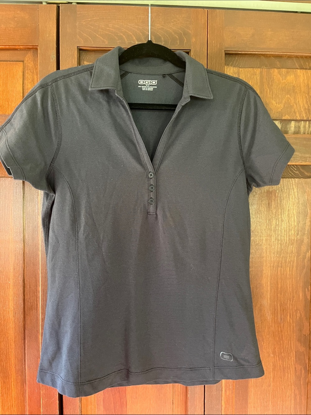 OGIO Women's Black Short-Sleeve Button-Down Polo